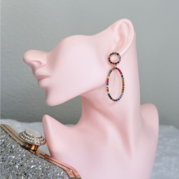 ⚜️Vibrant Multicolor Oval Earrings